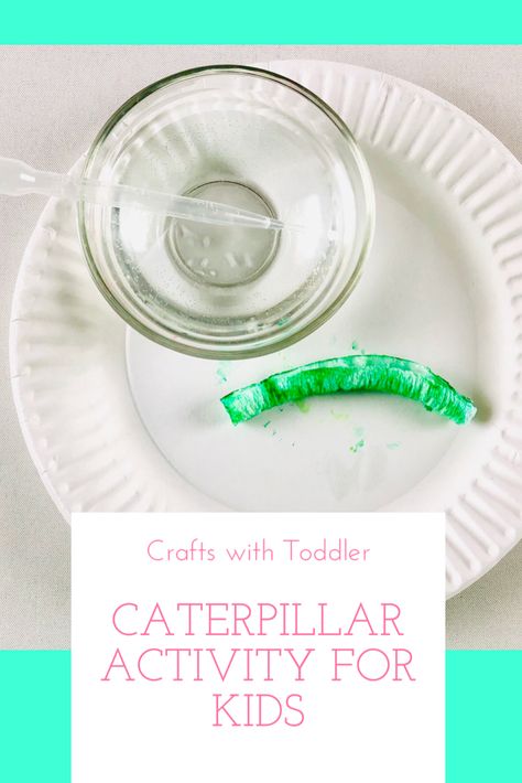 The Very Hungry Caterpillar Science Activities, A Moving Caterpillar, Growing Caterpillar Craft, Caterpillar Process Art, Caterpillar Craft For Preschool, Walking Caterpillar Craft, Growing Caterpillar Experiment, Caterpillar Art For Toddlers, Moving Caterpillar Craft