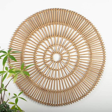 Round With Lines Pattern Wall Decor - On Sale - Bed Bath & Beyond - 40311465 Natural Wall Decor, Wicker Wall Decor, Wicker Wall, Lines Pattern, Pattern Wall, Boho Designs, Round Wall, Line Patterns, Boho Bedroom