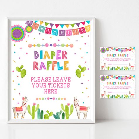 Diaper Raffle Sign and Tickets, Fiesta Baby Shower, Diaper Raffle Bundle, Printable Sign and Tickets, INSTANT DOWNLOAD, FM3 by SweetPixelPrints on Etsy Mexican Theme Baby Shower, Baby Shower Printable Games, Diaper Raffle Sign, Mexican Theme, Diaper Raffle Tickets, Fiesta Baby Shower, Baby Shower Diapers, Printable Baby Shower Games, Diaper Raffle