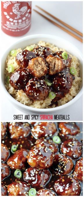 30 Minute Sriracha Teriyaki Meatballs! So addicting and easy to make! Mongolian Meatballs Crock Pot, Sambal Olek, Meatball Bowls, Sriracha Meatballs, Half Recipe, Teriyaki Turkey, Vegetarian Meatballs, Teriyaki Meatballs, Turkey Meatball