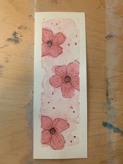 Bookmark, Handmade Watercolour and Ink - Etsy Canada in 2024 | Book art diy, Watercolor and ink, Book art drawings #Bookmarks_Handmade_Design #Bookmark_Ideas_Flowers #Cute_Handmade_Bookmarks #Doodle_Art_Bookmarks Water Colour Book Mark Ideas, Cute Bookmarks Handmade, Watercolor And Ink Flowers, Flowers Bookmarks, Watercolour Bookmarks, Painted Bookmarks, Flower Bookmarks, Bookmark Designs, Ink Flowers