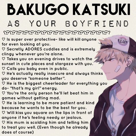 Puppy Boyfriend Anime, Bakugou Cuddling Y/n, Bnha As Boyfriend, Shy Boyfriend Anime, Overprotective Boyfriend Anime, Bakugo Boyfriend Scenarios, Mha Boyfriend Headcanons, Anime Character As Your Boyfriend, As Boyfriend Anime