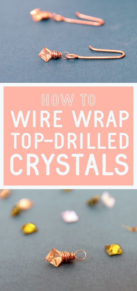 Wire Jewelry Patterns How To Make, Beginner Jewelry Making, Wrap Crystals, Wrapping Crystals, Diy Wire Rings, Wrapping Stones, Making Jewelry For Beginners, Wire Wrapped Crystal Pendant, Diy Jewelry Making Tutorials