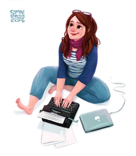 Fanart depicting Cath in Fangirl. LOVE. Simini Blocker, Fangirl Rainbow Rowell, Lovely Drawings, Fangirl Book, Eleanor And Park, Book Fanart, Rainbow Rowell, Book Enthusiast, Favorite Novels