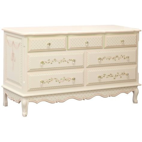 AFK French Ribbons & Roses Dresser ($4,775) ❤ liked on Polyvore featuring home, children's room and children's furniture French Bookcase, Rooms Decoration, Muebles Shabby Chic, French Dresser, Cute Furniture, Dekorasi Kamar Tidur, Pretty Room, Interior Modern, Glass Knobs