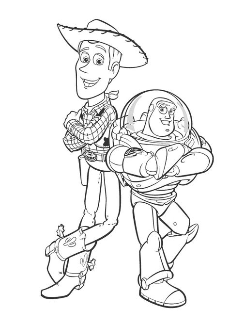 Buzz And Jessie, Toy Story Tattoo, Toy Story Coloring Pages, Preschool Coloring Pages, Free Adult Coloring Pages, Dinosaur Coloring Pages, Dinosaur Coloring, Disney Colors, Unicorn Coloring Pages