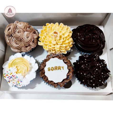 The cutest cupcakes gift to apologize. Sorry Cupcakes, Apology Cake, Cutest Cupcakes, Cupcake Gift, Cupcake Cake Designs, Cute Cupcakes, Cupcake Cake, Cake Designs, The Cutest