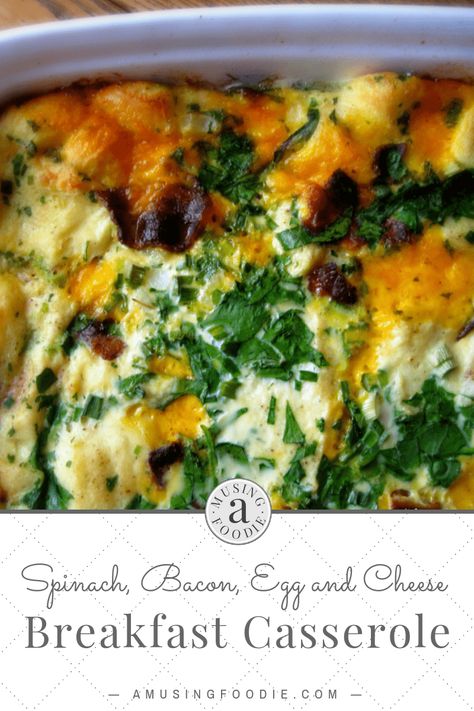 Healthy Breakfast Make Ahead, Freeze Ahead Breakfast Casserole, Spinach Egg Casserole Breakfast, Spinach Bacon Breakfast Casserole, Egg Spinach Casserole Recipes, Spinach Egg Cheese Casserole, Bacon Egg Spinach Casserole, Breakfast Casserole With Spinach, Spinach Egg Casserole