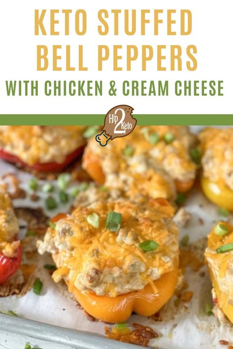 Looking for new chicken recipes? Easy dinner recipes like these keto stuffed bell peppers are sure to please a crowd! Here are the best ever stuffed bell peppers with chicken and cream cheese. Stuffed Bell Peppers Chicken Cream Cheese, Stuffed Bell Peppers With Chicken, Hip2keto Recipes, Keto Stuffed Bell Peppers, Stuffed Bell Peppers Turkey, Chicken Stuffed Bell Peppers, Cream Cheese And Chicken, Chicken And Cream Cheese, Cream Cheese Stuffed Peppers