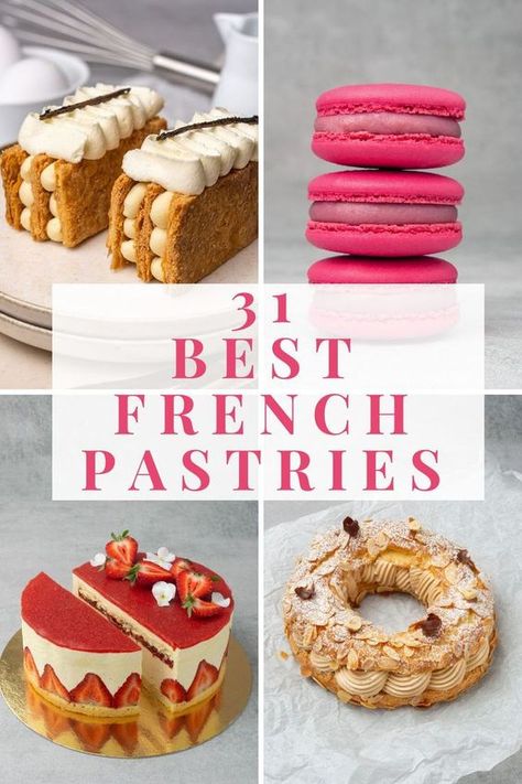 French Pastry Recipes, French Recipes Authentic, Mini Patisserie, French Cooking Recipes, French Pastries Recipes, Pastries Recipes Dessert, Patisserie Cake, Classic French Desserts, French Dessert Recipes