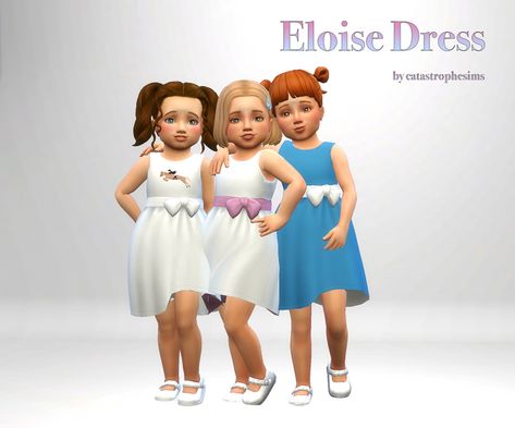 Kids White Dress, Sims 4 Wedding Dress, Toddler Parties, Sims 4 Cc Kids Clothing, Girl Princess Dress, Sims 4 Children, Body Reference Poses, Sims 4 Toddler, Sims4 Clothes