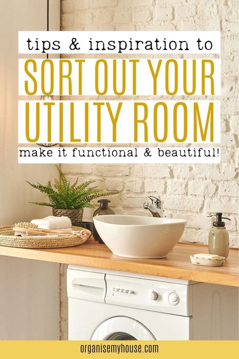 Tips, Ideas and inspiration to sort out your Utility Room. Declutter, Organise, Decorate, Home Life and Lots More... Get started NOW... How To Organise A Utility Room, Room Declutter, Utility Room Organization, Decorate Home, Cleaning Storage, Organize Declutter, Household Chores, Utility Room, Tidy Up