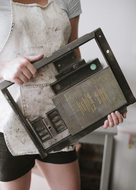 Letterpress Printing. Printmaking. Working Mom. Printing 8 months pregnant. In the studio.  Brynne from Harken Press / design + paper goods Letterpress Studio, 8 Months Pregnant, Print Studio, Design Paper, Working Mom, Brand Board, Printing Press, 8 Months, Letterpress Printing