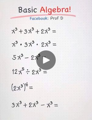 25K views · 347 reactions | Algebra Made Easy: Quick Review for Mastering the Basics! | Algebra Made Easy: Quick Review for Mastering the Basics! | By Prof D | Facebook Basic Algebra, Math Tricks, The Basics, Book Worth Reading, Worth Reading, Make It Simple, Education, Reading, Books