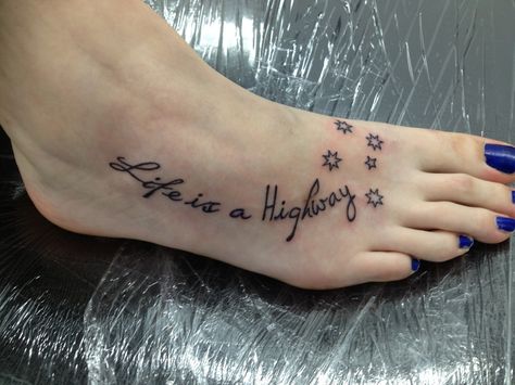 Life is a highway Life Is A Highway Tattoo, Highway Tattoo Ideas, Life Is A Highway Cars, Highway Tattoo, Life Is A Highway, Cars Tattoo, Car Tattoos, Tattoo Life, Get A Tattoo