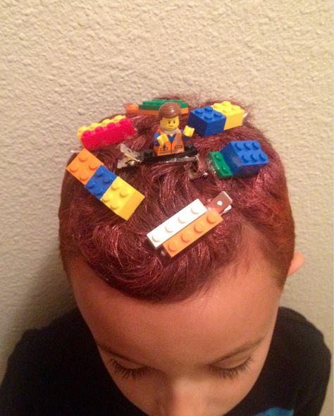 Lego themed Crazy Hair Day I did for my son Crazy Hair Ideas For Boys, Crazy Hair Ideas, Crazy Hair Boys, Boys With Long Hair, Crazy Hair For Kids, Short Hair For Boys, Awesome Hairstyles, Crazy Hat Day, Mohawks