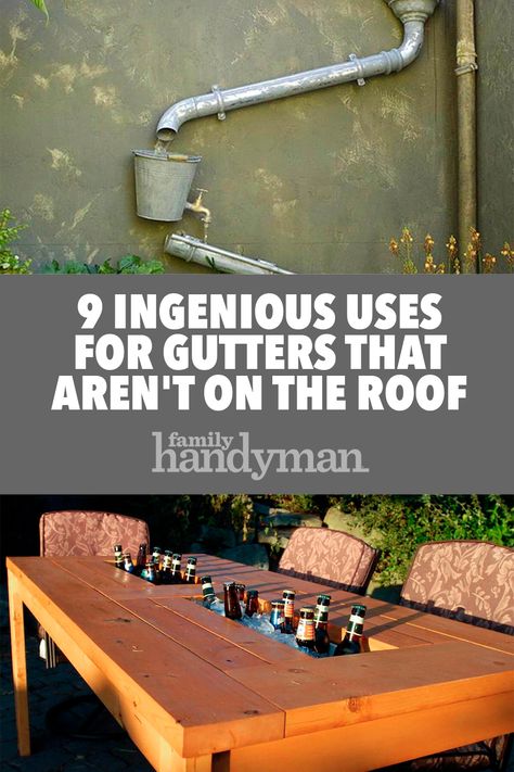 9 Ingenious Uses for Gutters That Aren't On The Roof Shed Guttering Ideas, Box Gutter, Diy Gutters, Diy Waterfall, Growing Seedlings, Gutter Garden, Diy Water Feature, Copper Gutters, Outdoor Water Features