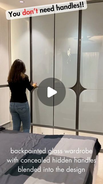 195K views · 3.2K likes | MoroVino Designs on Instagram: "We made this wardrobe on site with finishing materials being backpainted glass, veneer and PU paint 🎨🖌️ The handles are concealed (hidden) in the design itself with the floral motif inspired shape ✨🩶 Say bye to boring basic wardrobes and embrace something new and different if your theme allows it 🐥 #wardrobe #wardrobedesign #masterbedroom  . . [ Glass wardrobe , wardrobe design ,  backpainted glass design wardrobe , storage , clothes storage , dyed veneer , custom modular wardrobe , light up wardrobe , interior design Mumbai Andheri West luxury minimalist aesthetic designer real estate affordable ]" Veneer Wardrobe Design, Glass Wardrobe Design, Wardrobe Internal Design, Wall Wardrobe Design, Glass Wardrobe, Wooden Wardrobe Design, Wardrobe Design Modern, Modern Tv Unit Designs, Best Bedroom Colors