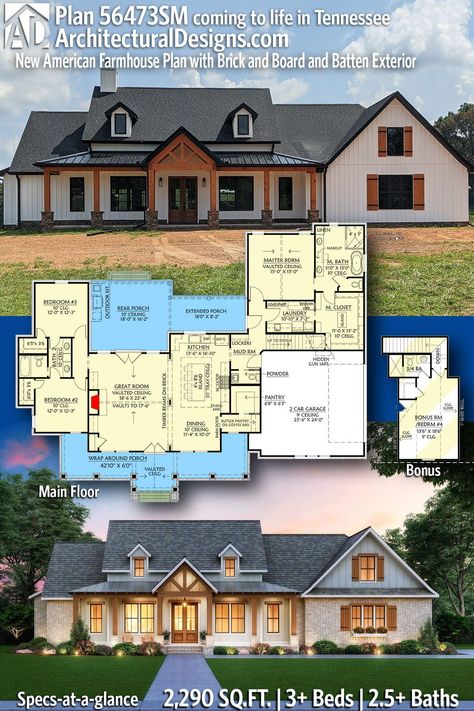 House Plan 56473SM gives you 2300 square feet of living space with 3+ bedrooms and 2.5+ baths. AD House Plan #56473SM #adhouseplans #architecturaldesigns #houseplans #homeplans #floorplans #homeplan #floorplan #houseplan All Bedrooms Upstairs Floor Plans, 2400 Sq Ft Farmhouse Plans, House Plans 2300 Sq Ft Open Floor, House Plans 3 Bedroom 2 1/2 Bath, 4 Bed 2.5 Bath House Plans 2 Story, 2 Up 2 Down House Floor Plans, 3 Bedroom 3.5 Bath House Plans, Downpayment House First Time, Bedrooms Upstairs House Plans