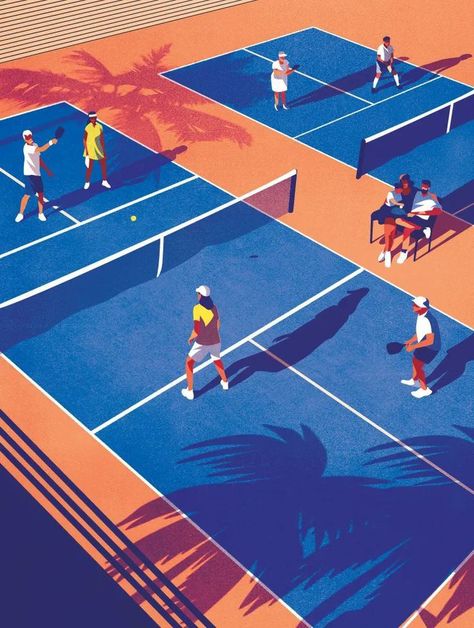 Pickleball Aesthetic Wallpaper, Pickel Ball Aesthetic, Pickleball Aesthetic Vintage, Pickleball Drawing, Pickleball Wallpaper, Pickleball Illustration, Pickleball Poster, Vintage Pickleball, Tennis Illustration