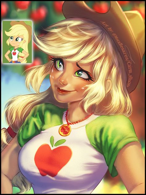 Applejack in my art style!⭐🍎✨ (⁠┛⁠✧⁠Д⁠✧⁠)⁠)⁠┛⁠彡⁠┻⁠━⁠┻ She's so pretty ✨✨ EEEE ✨ Hope y'all love it ✨ (⁠｡⁠•̀⁠ᴗ⁠-⁠)⁠✧ #illustration #digitalart #art #mecabesares #drawing #mlp #mylittlepony #applejack #fanart #sonarpen Apple Jack Human Fanart, Applejack Equestria Girl, Apple Jack Human, Applejack Fanart, Applejack Mlp, She's So Pretty, My Art Style, Apple Jack, Ppg And Rrb