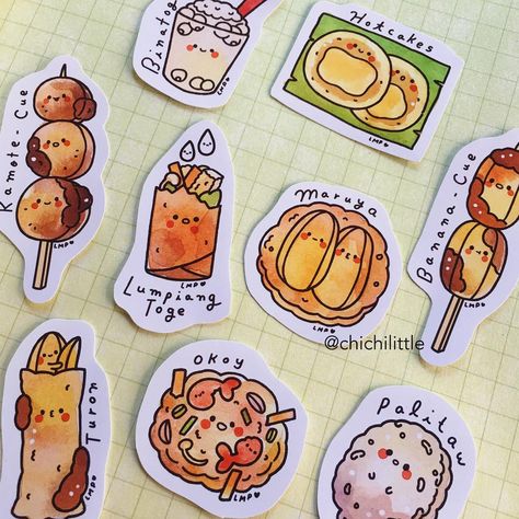 chichi on Instagram: “Merienda time! (Philippine afternoon snacks) "nilalako" version 🗣 Usual afternoons involve waiting for travelling vendors selling these…” Sweets Art, 80s Anime, Stickers Watercolor, Food Doodles, Food Drawings, Filipino Food, Food Stickers, Food Board, Philippines Travel