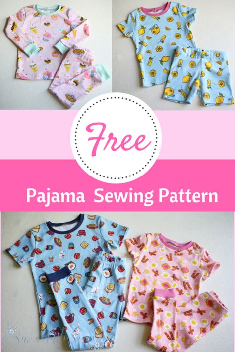 Kids Pajamas Pattern, Night Pajama, Pajama Pattern, Trendy Sewing, Beginner Sewing Projects Easy, Baby Clothes Patterns, Baby Sewing Patterns, Sewing Projects For Beginners, Sewing Gifts