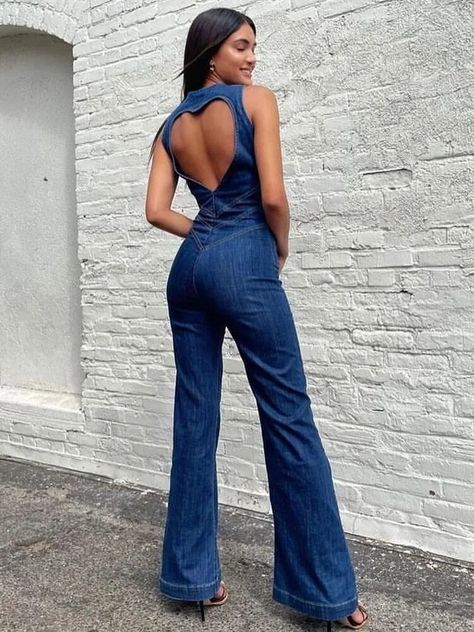 Denim Jumpsuits, Outfit Retro, Outfits Retro, Stylish Jumpsuit, Jumpsuit For Women, Bodycon Jumpsuit, Denim Patterns, Jumpsuit Pattern, One Piece Outfit