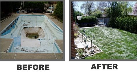 Filling In An Inground Pool, Pool Conversion Ideas, Swimming Pool Removal, Underground Water Tank, Pool Conversion, Pool Makeover, Hall Ideas, Retirement Ideas, Pool Pool