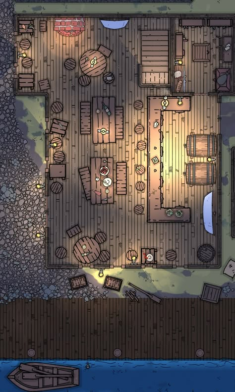 Dnd Building Interior Map, Dnd Tavern Battle Map, D&d Town Map, Bar Battlemap, Dnd Maps Town, Dnd Tavern Map, Tavern Battlemap, Dnd Tavern, Fantasy City Map