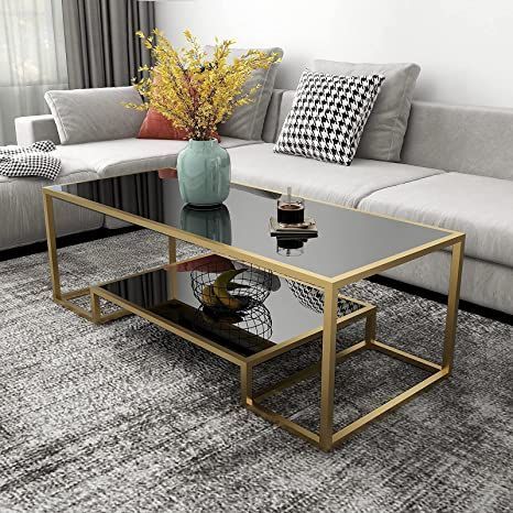 Modern Glass Table Living Room, Metal And Glass Table, Metal Center Table Design, Rectangle Glass Coffee Table Decor, Glass Center Table Living Room, Modern Classy Living Room, Steel Table Design, Metal Center Table, Small Glass Table