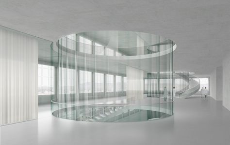 University of Basel by Caruso St John Laboratory Architecture, Caruso St John, Rendering Interior, Architecture Drawing Presentation, David Chipperfield Architects, Big Building, Deco Bedroom, Interior Rendering, Glass Facades