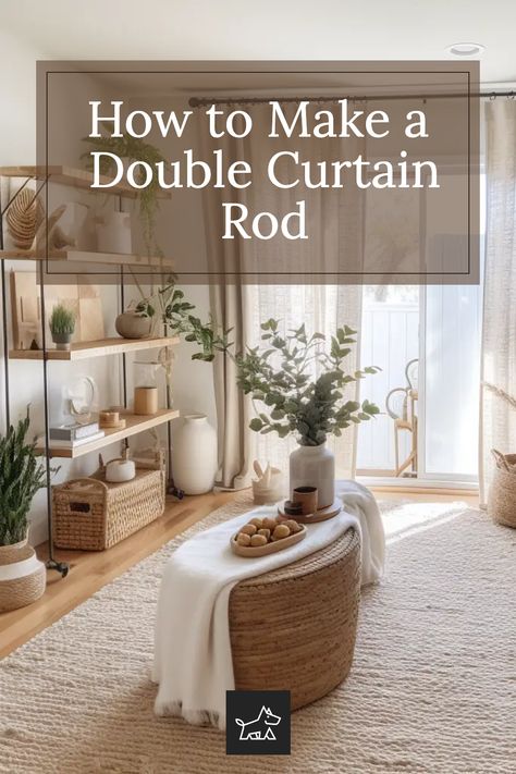 Get insights into creating a decorative double curtain rod with unique finials. This pin suggests ideas for customizing your DIY curtain rod with creative finials like glass knobs, handcrafted items, or repurposed objects, adding a personal touch to your window decor. 2 Curtain Rods One Window, Double Curtain Rod Ideas, Diy Curtain Rods, Layered Curtains, Curtain Clips, Double Rod Curtains, Double Curtains, Stud Walls, Velvet Curtains