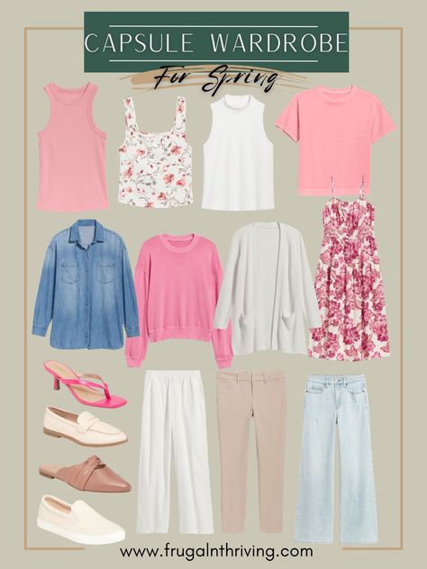 Spring capsule wardrobe inspiration 🌸 #springwardrobe #springfashion #capsulewardrobe #oldnavy #womensfashion Follow my shop @kristyleo on the @shop.LTK app to shop this post and get my exclusive app-only content! #liketkit #LTKstyletip #LTKSeasonal #LTKunder50 @shop.ltk https://liketk.it/43YCp Spring 2024 Wardrobe Capsule, Spring Wardrobe 2024, House Of Color Summer, Pastel Capsule Wardrobe, Capsule Wardrobe 2024 Spring, Spring Capsule Wardrobe 2024, Pink Capsule Wardrobe, Capsule Wardrobe Inspiration, Travel Wardrobe Spring