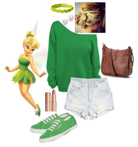 Disneybounding - Tinkerbell Group Disney Bounding, Disney Inspired Outfits Summer, Cute Disney Bound Outfits, Stitch Inspired Outfits, Disney Characters Outfits, Disneybound Outfits Casual, Disney Character Inspired Outfits, Tinkerbell Disneybound, Disney Bounding Ideas