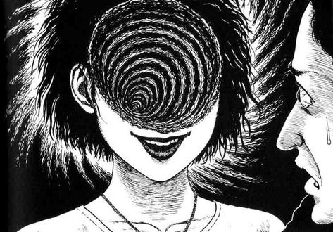 uzumaki Junji Ito, Black And White, Hair, White, Black