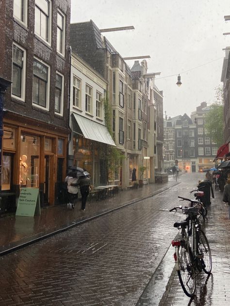 Amsterdam Rainy Day, Amsterdam City Aesthetic, Amsterdam Apartment Aesthetic, Amsterdam Countryside, Rainy Amsterdam, Fall In Amsterdam, Amsterdam November, Amsterdam Lifestyle, Amsterdam Autumn