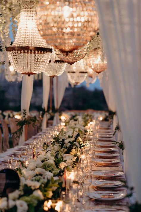 Evening Wedding Colors, Glam Outdoor Wedding, Boujee Wedding, French Style Wedding, Rose Gold Chandelier, Gold Chandeliers, October Baby, French Rose, Opal Engagement