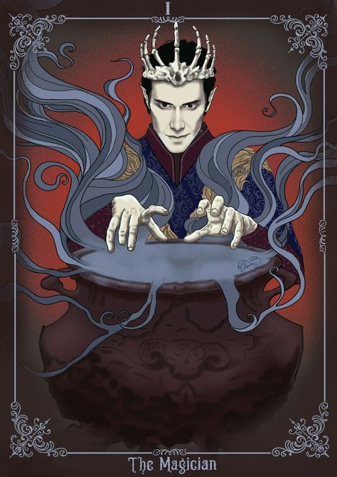 1. The Magician - King of Hybern King Of Hybern, Bone Carver, Acotar Fanart, Magician Tarot, The Magician Tarot, Tree Drawings Pencil, Feyre And Rhysand, A Court Of Wings And Ruin, Throne Of Glass Series