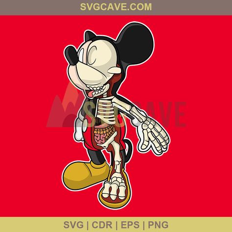 Mickey Half Skeleton SVG Tshirt Design Check more at https://svgcave.com/shop/pop-characters/mickey-half-skeleton-svg-tshirt-design/ #tshirtidea #premiumillustration #cartoon Disney Skeleton, Half Skeleton, Pop Characters, Skeleton Svg, Disney Character, Tshirt Design, X Ray, Skeleton, Tshirt Designs