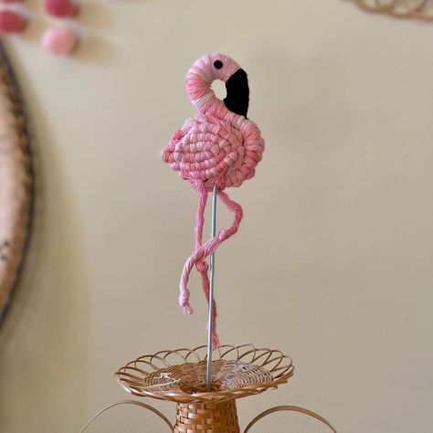 Brenda | Ottawa Macrame on Instagram: “Macrame plant pokes! . @sarahelizabethfibreworks from @unfetteredsupply . . . . . . . . . . #forgetbknot #plantpoke #plantaccessories…” Plant Pokes, Crochet Flamingo, Macrame Plant, Ottawa, Flamingo, Macrame, Novelty Christmas, Christmas Ornaments, Holiday Decor