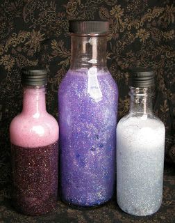 Potion Bottle Diy, Calming Jar, How To Make Glitter, Halloween Potion Bottles, Mini Liquor Bottles, Victorian Gown, Skull Crafts, Glitter Bottle, Glitter Pictures