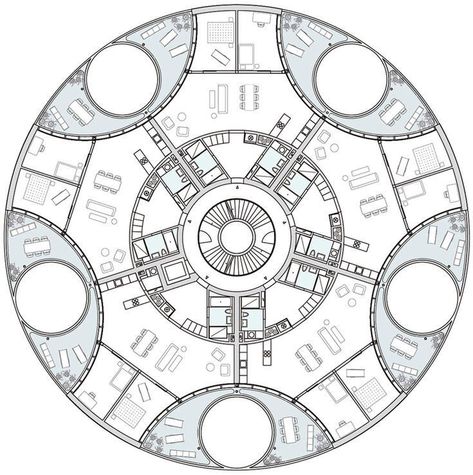 Ramps Architecture, Round House Plans, Circle House, Round Building, Architecture Sketchbook, Architectural Floor Plans, Showroom Interior Design, Architecture Model Making, Architecture Concept Drawings