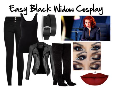 "Easy Black Widow Cosplay" by moose-notmoose-clarence ❤ liked on Polyvore featuring Isabel Marant, Theory, Anouki, Anastasia Beverly Hills, women's clothing, women, female, woman, misses and juniors Female Superhero Costumes Diy, Diy Black Widow Costume, Black Widow Diy, Widow Outfit, Black Widow Halloween Costume, Black Widow Makeup, Black Widow Outfit, Diy Superhero Costume, Widow Costume