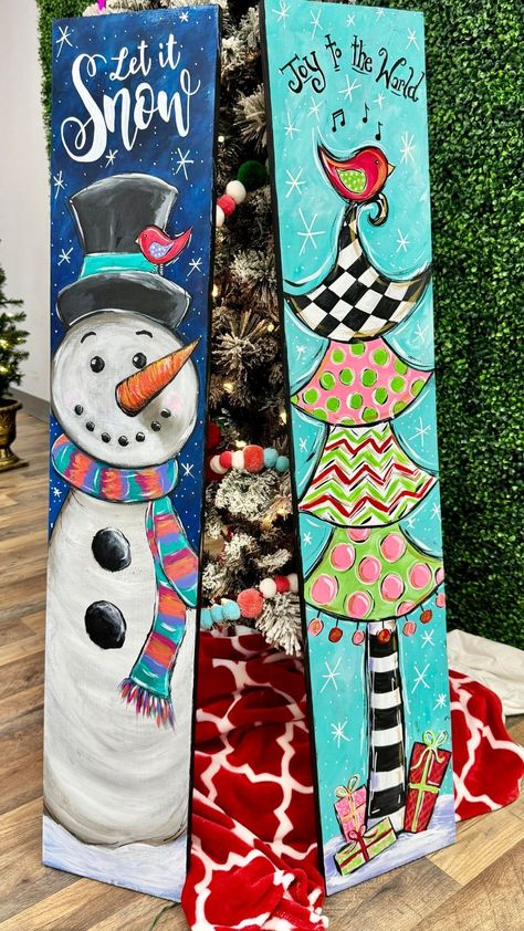 Merry Magic & Winter Wonder Porch Leaner Workshop Let It Snow Porch Sign, Santa Porch Leaner, Nutcracker Porch Leaner, Christmas Porch Boards, Christmas Porch Leaners, Porch Signs Christmas, Winter Porch Signs, Holiday Porch Signs, Porch Signs Diy