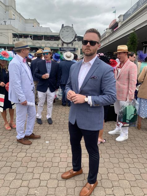 #rayban #longshine #kyderby Horse Race Outfit Men, Mens Derby Outfits, Kentucky Derby Mens Attire, Kentucky Derby Men, Horse Race Outfit, Race Outfit, Ky Derby, Derby Outfits, Horse Race