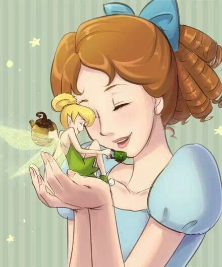 Wendy Darling and Tinkerbell from Peter Pan Peter Pans, Peter Pan Disney, Tinkerbell And Friends, Animation Disney, Peter Pan And Tinkerbell, Pixie Hollow, Images Disney, Disney Images, Film Disney