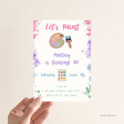 Kids Painting Party, Painting Birthday Party, Painting Birthday, Birthday Card Craft, Birthday Party Crafts, Art Birthday Party, Art Birthday, Barbie And Ken, Paint Party