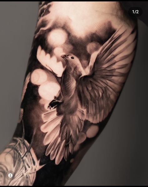 Realistic Dove Tattoo, Small Dove Tattoos, Best Tattoo Fonts, Tattoo Font For Men, Dove Tattoo Design, Tattoo Fonts Alphabet, Side Neck Tattoo, Dove Tattoos, Tattoo Filler