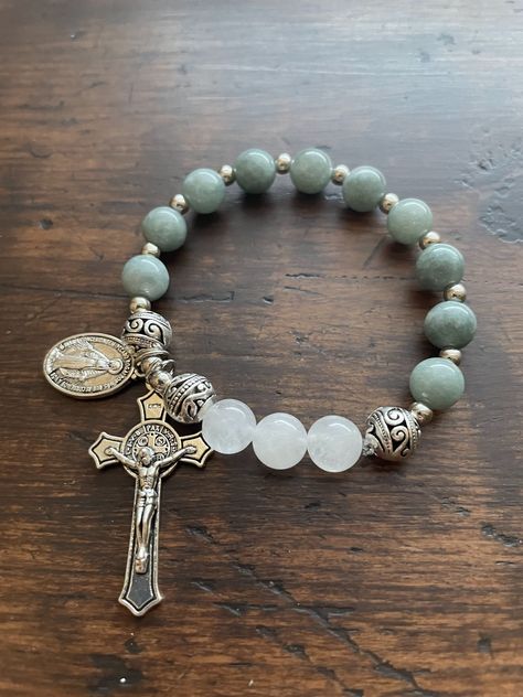 Decades Of The Rosary, Catholic Rosary Bracelet, Catholic Bracelet, Decade Rosary, Rosary Prayer, Jewerly Beads, Indie Jewelry, Wedding Engagement Gifts, Catholic Rosary